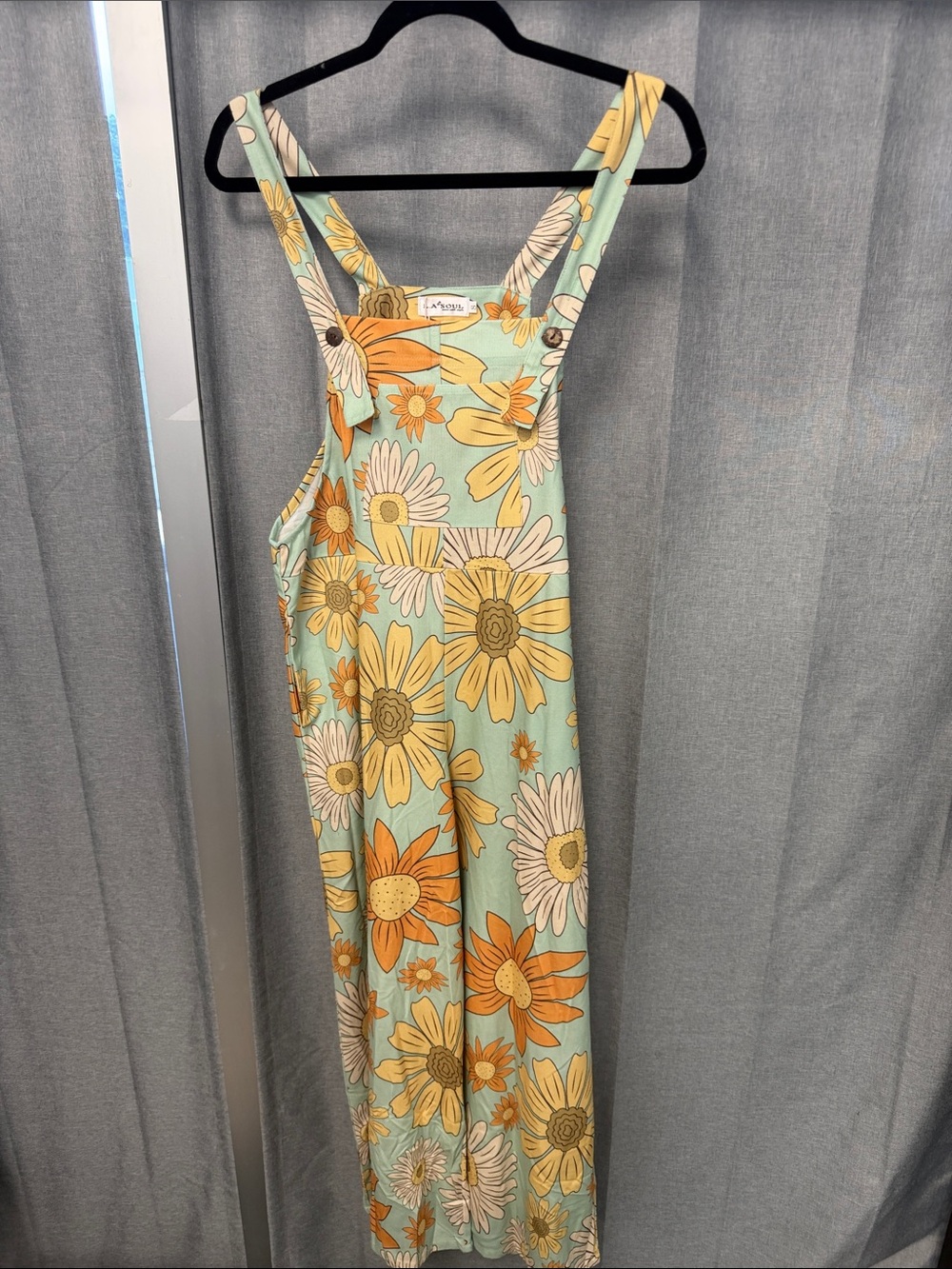 Floral Sunflower Romper in Mint & Yellow